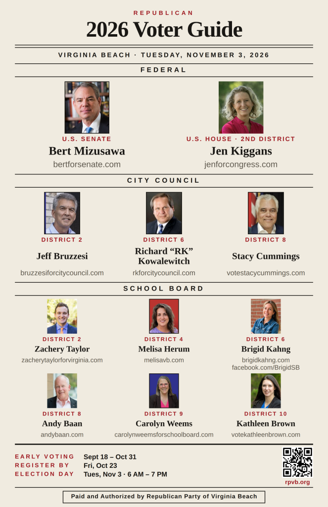 RPVB 2026 Voter Guide — Virginia Beach endorsed candidates